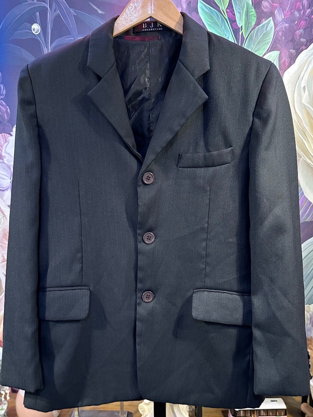 BJK Collection Boys 14 Black Blazer Suit Jacket Formal Dress Classic Tailored